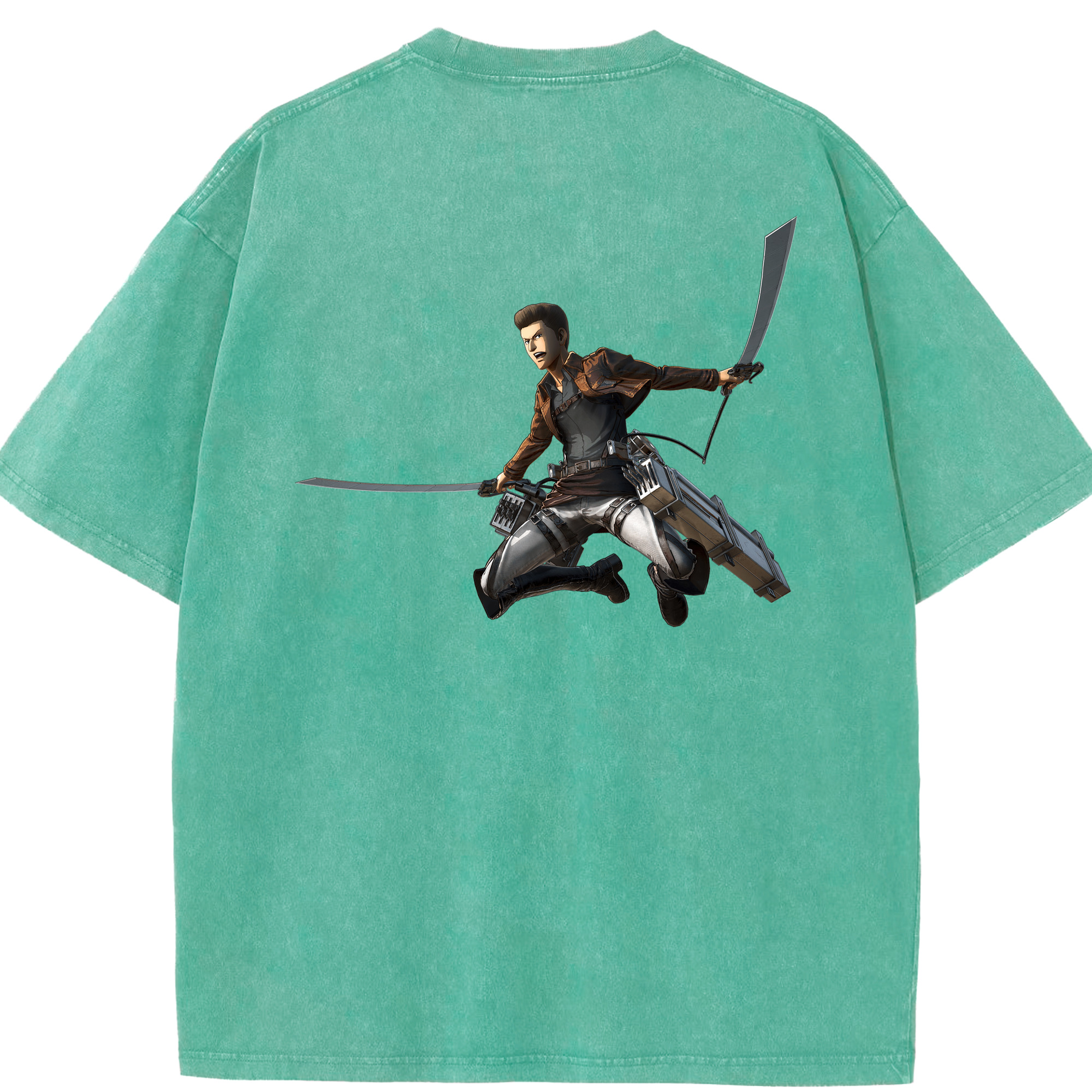 （画像用） 進撃の巨人 Attack on Titan 綿100% ヴィンテージ風 半袖Tシャツ（背面プリント）